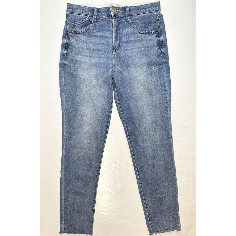 Democracy Jeans 8 Ab Technology Skinny Ankle High Rise Stretch Denim Fray EUC